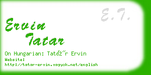 ervin tatar business card